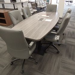 8 Foot Boat Shaped Conference Table 