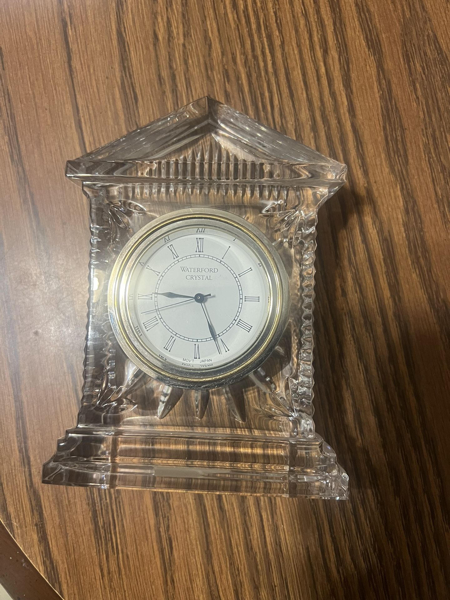 Waterford Cut Crystal Quartz Mantle/Desk Clock Heavy 6.9 lb