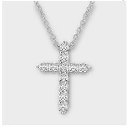 Elegant Silver Cross Pendant Necklace