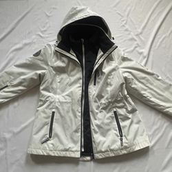 Tommy Hilfiger Women 3 in 1 Jacket Outerwear All Weather Basic Coat White XL