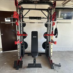 Smith Machine 200 | Adjustable Bench | 245lb Cast Iron Olympic Weights | 7ft Olympic Bar | Fitness | Gym Equipment | FREE DELIVERY/INSTALLATION 🚚 🛠️