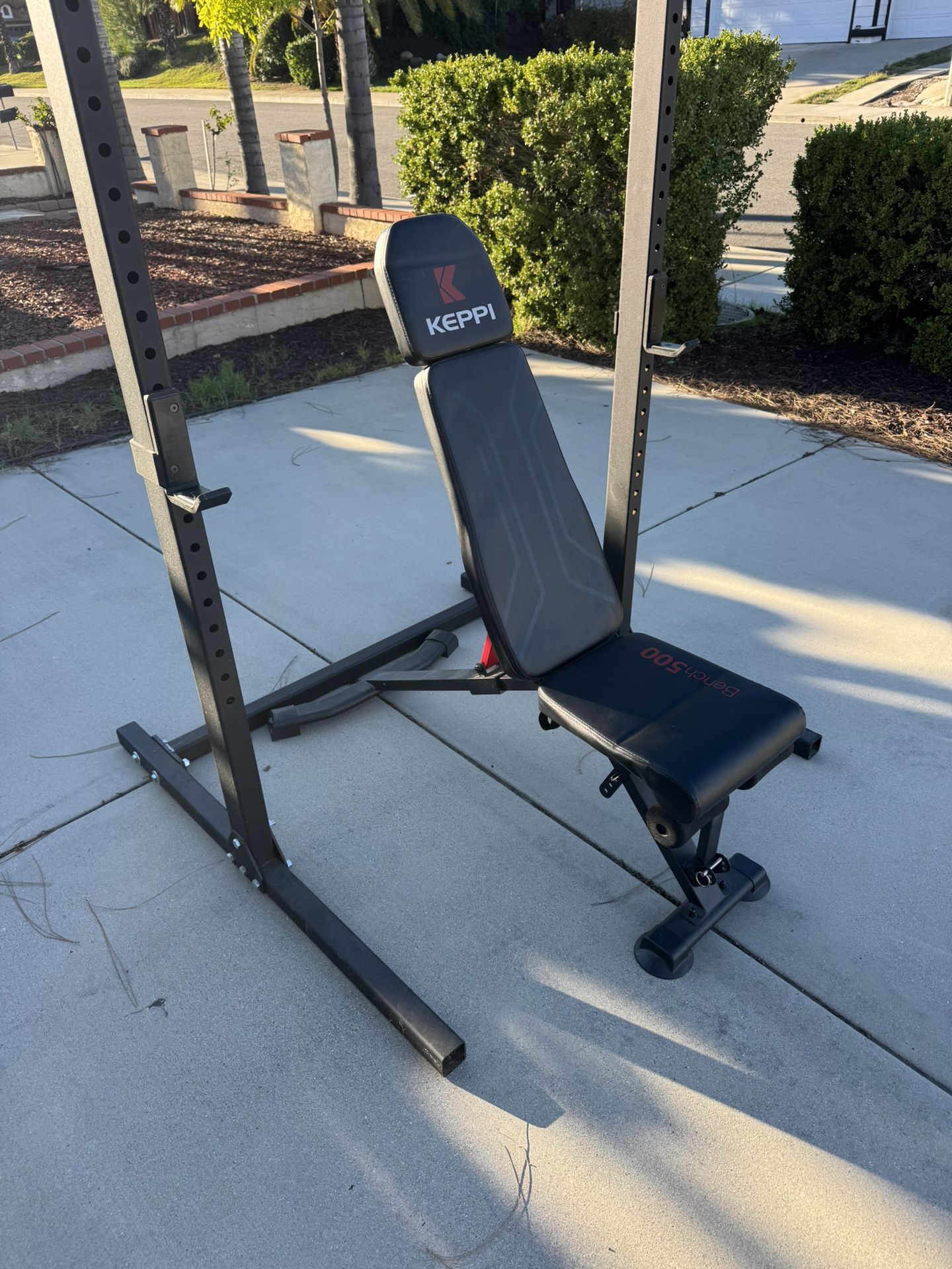 Squat Rack Bench Press Adjustable Weight Bench 