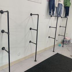 Industrial Wall Mounted Clothing Rack - Set Of 4