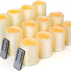 Set of 20 Ivory Led Battery Operated Candles with remote control 