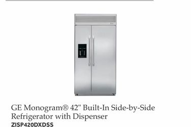 GE Monogram 42” Built-In Refrigerator - Stainless Steel - Works Great