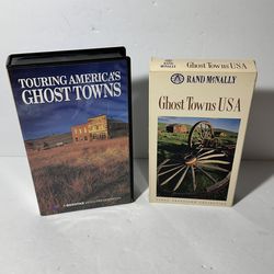 2 VHS videocassette Rand McNally Ghost Towns USA & Touring America's Ghost Towns