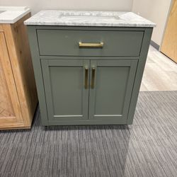 30” Bathroom Vanity In Green 