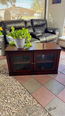 Dark Cherry Wood TV Stand