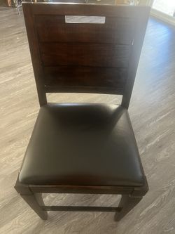 2 Dark Wood Barstools 