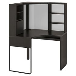 2 Ikea Micke Corner Desks - Black-brown