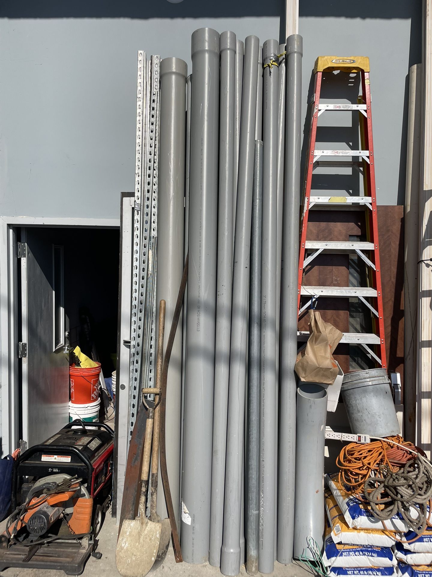 PVC Pipe 6”- 3” & 2” struts and all thread rods