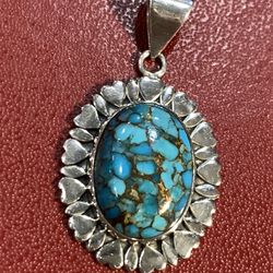 Genuine Blue Tourquise Pendant. New. Never Worn. 