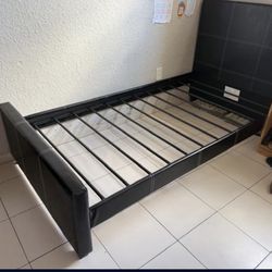 NEW BED FRAME TWIN SIZE WITH MATTRESS AND BOX SPRING 
