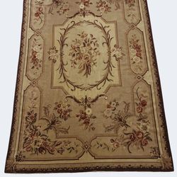 Fantastic Deal! Half Price ABC Carpet Needlepoint Rug Approx 5’ .5  X 8’.5 Gorgeous Aubusson Style