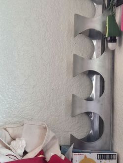Stainless Steel Wall-Mount Wine Rack