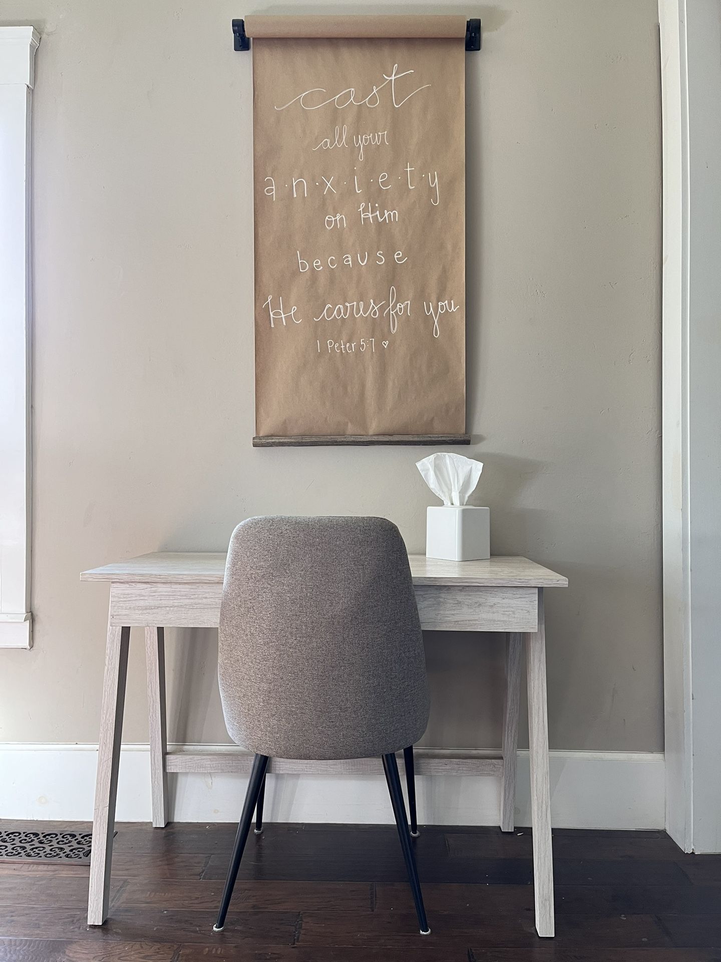 Threshold Whitewashed Wood Desk And Chair for Sale in Denair, CA OfferUp