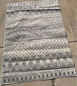 Valued $150 luxury Gray and Ivory Geometric Area Rug