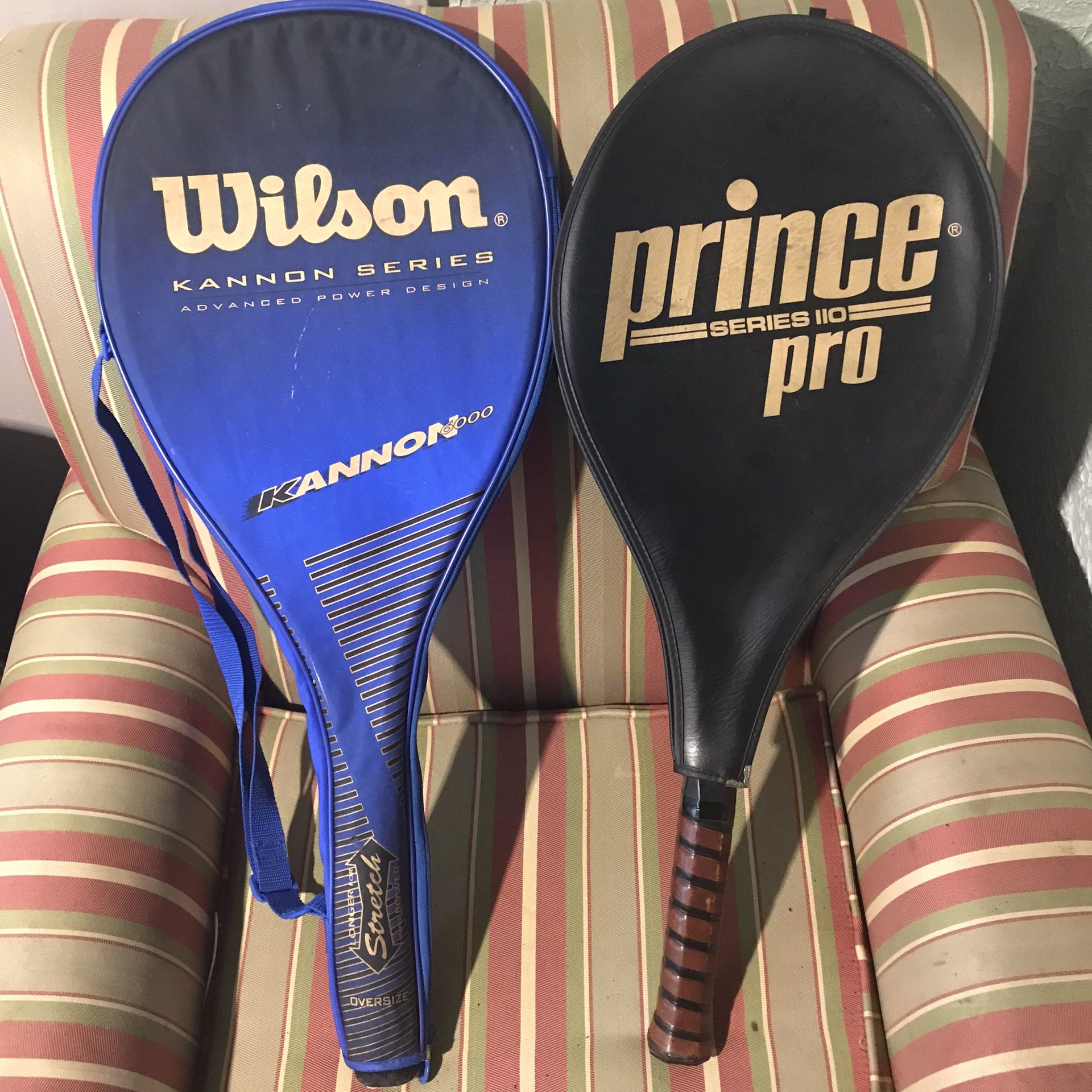Tennis Rackets Lot Of 2 Prince Pro Series 110 & Wilson Kannon 6000 Fused Graphite