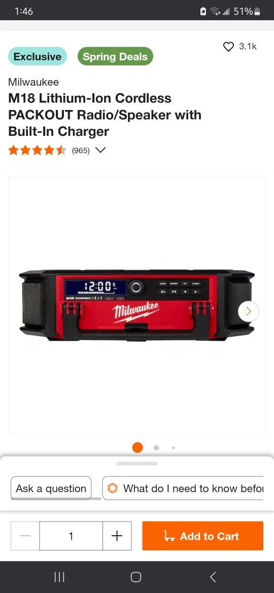 Milwaukee M18 Fuel Packout Radio & Charger