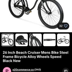 26in Hyper Beach Cruiser Bike 