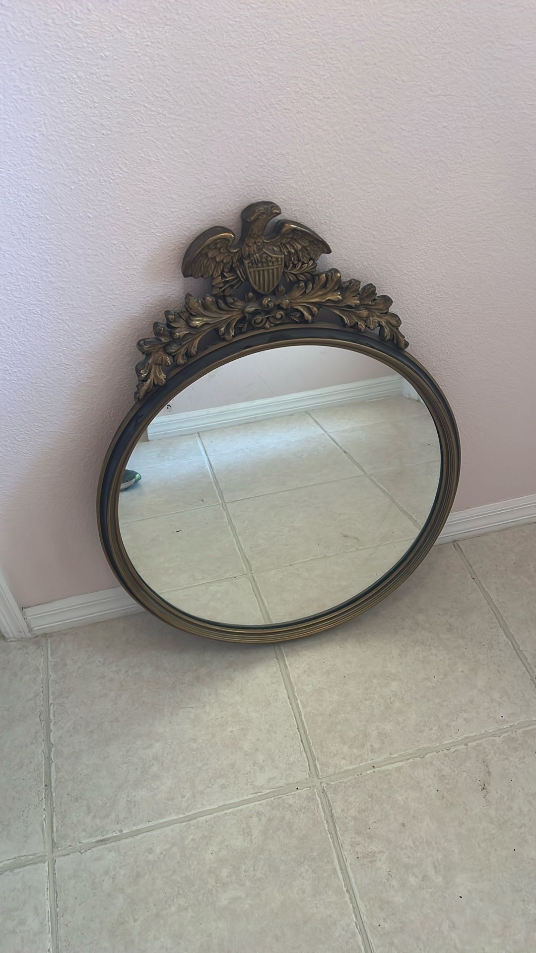 Vintage Solid Wood Antique Bronze Mirror 