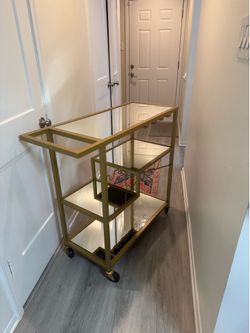 Gold Mirrored Bar Cart