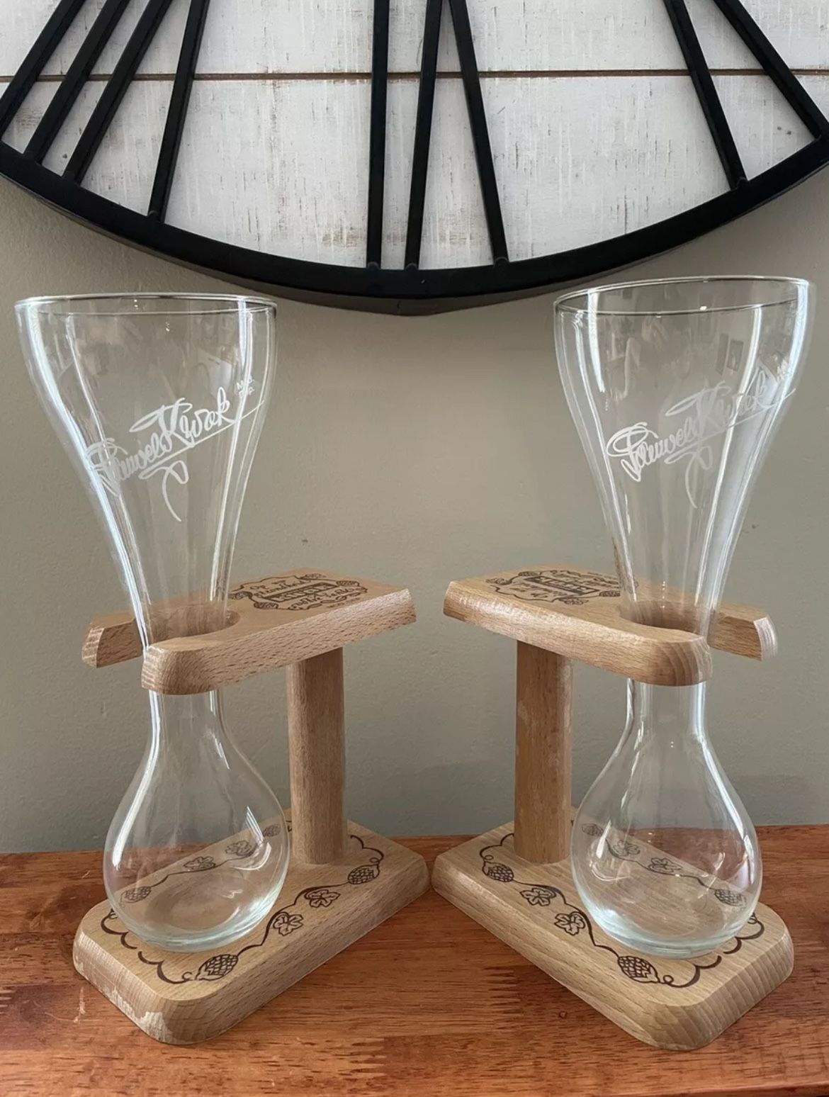 Kwak beer glasses And Stands