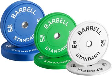 Olympic Bumper Plates 177.5 lb Set + Fractional Plates + Loading Pin
