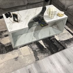 Marble With Glass Modern Coffee Table