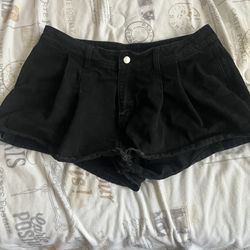 Black denim SKORT