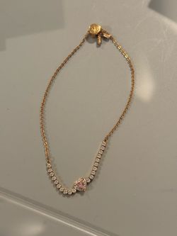 Swarovski Pink Heart Crystal Bracelet – Rose Gold Tone