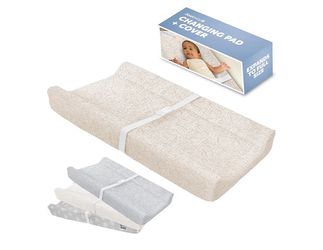 Jool Baby Serenity Soft Changing Pad + Washable Cover, Non-Slip - Fits Standard Changing Tables