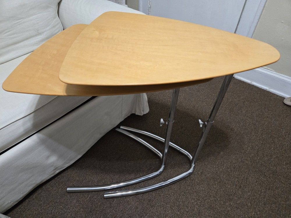 Set Of 2 Slide Tables- Adjustable Hight 