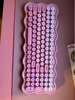 iJoy Wireless Wavy Keyboard - Pink: Slim Design, ABS Material, Computer Accessories