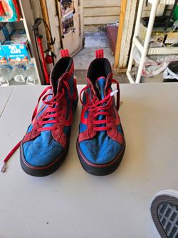 Custom Made Red and Blue Hightop Vans