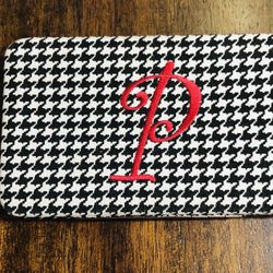 Women’s wallet P Initial 13 card slots, 3 pockets black white.7-12” LX 4-1/2”W