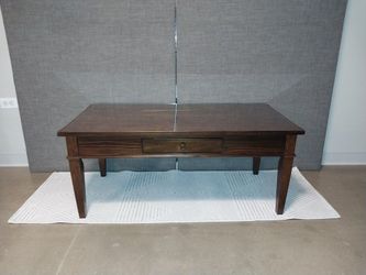 Wood Coffee Table with Glass Top – $60
