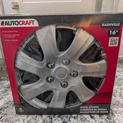 (QTY 4) Auto Craft AC4600 Nashville Silver 7-Spoke 16" Wheel Covers ABS Plastic