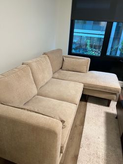 Cream sectional sofa, Wayfair, like new