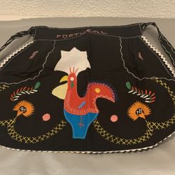 Portugal Rooster Hand Embroidered Folk Art Apron , New The Belt Size 48” And The 16” Tall   New, never used, if you see it here , it is available 
