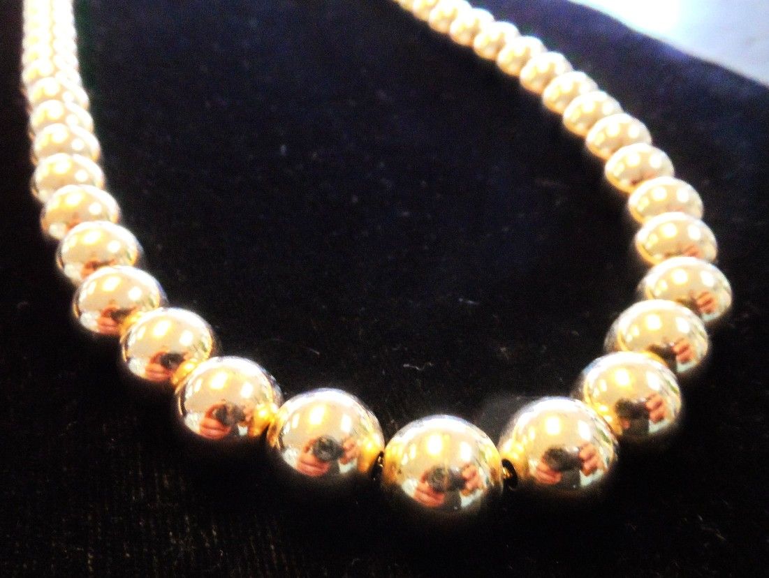 14K GOLD 24IN BALL LINK NECKLACE (49.4GR) for Sale in San Antonio, TX