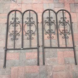 Montebello Iron Garden Fencing, Garden Trellis for Climbing Plants 34" H x 18" W Metal Wrought Iron Outdoor Wall Panel for Vines Flowers Elegant Accen