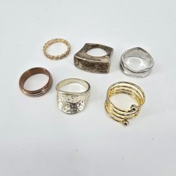 Vintage Set Of 6 Rings - Size 7 3632-3