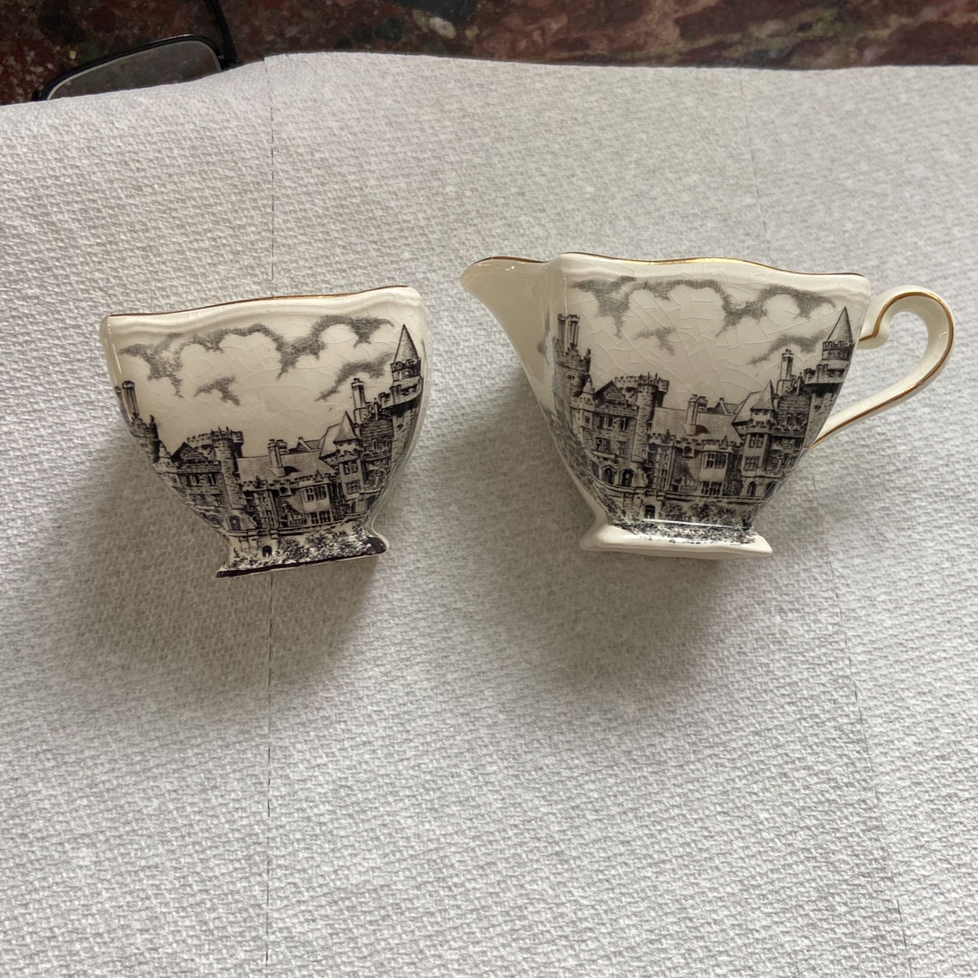Fancy Creamer And Sugar Bowl