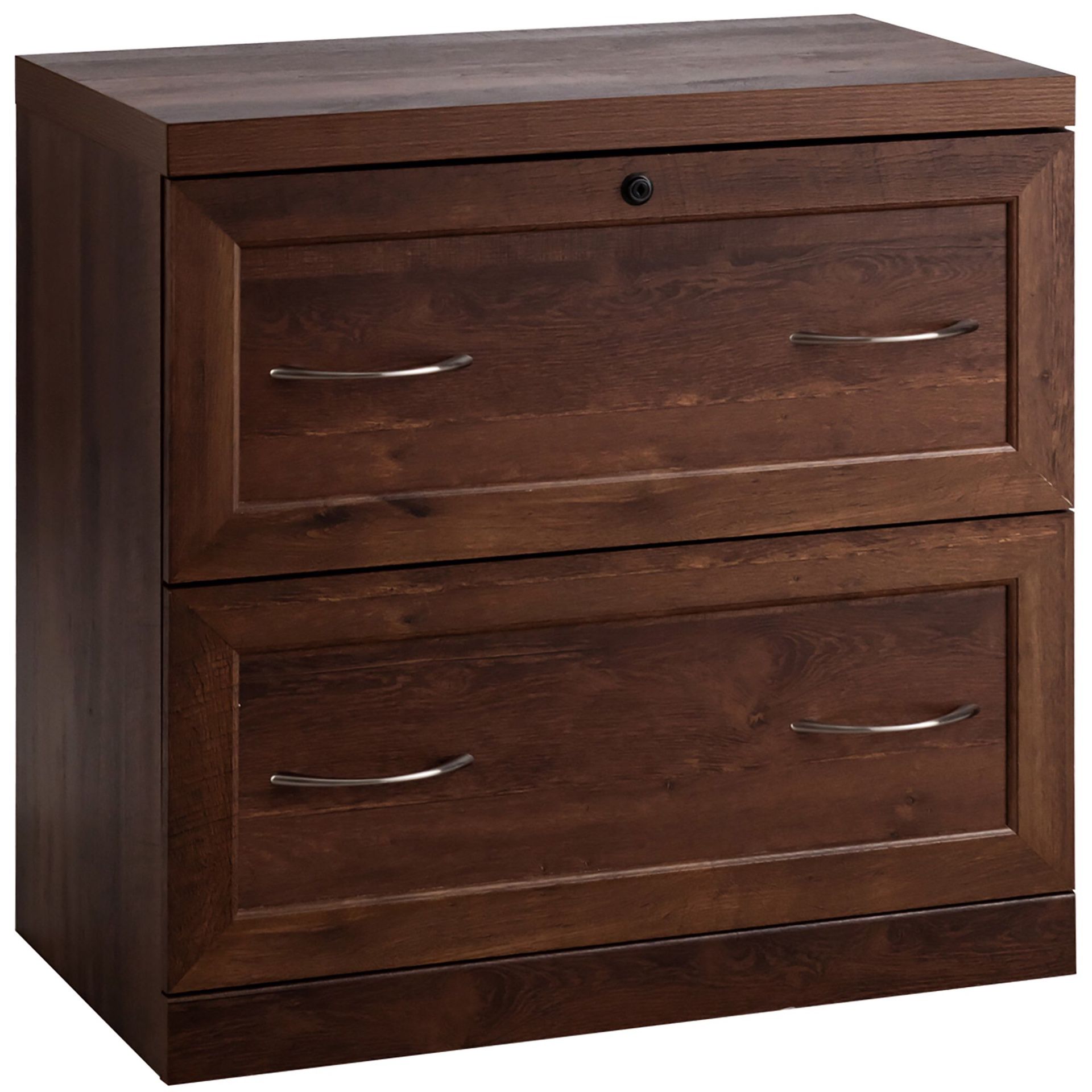 Costway 2-Drawer Lateral File Cabinet, Lockable Free Standing Storage Cabinet Brown HW63112CF