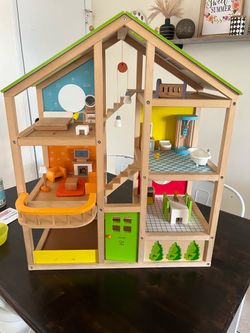 Hape Wooden Dollhouse & Furniture