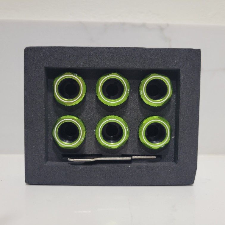 Thermaltake Pacific C-PRO G1/4 PETG Tube 16mm OD Compression – Green (6-Pack Fittings)