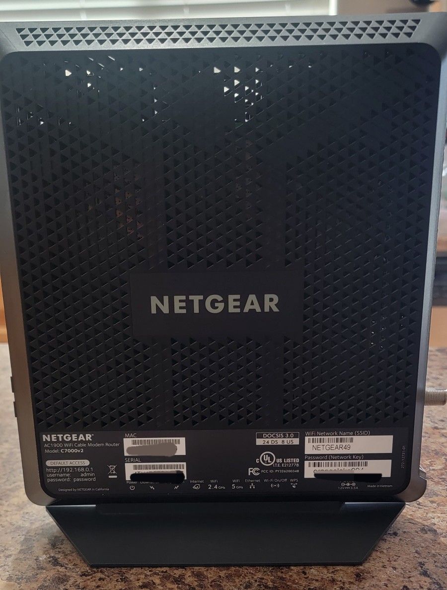 NETGEAR Nighthawk C7000v2 AC1900 Wi-Fi Cable Modem Router