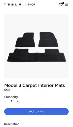 Tesla Model 3 Carpet Interior Mats