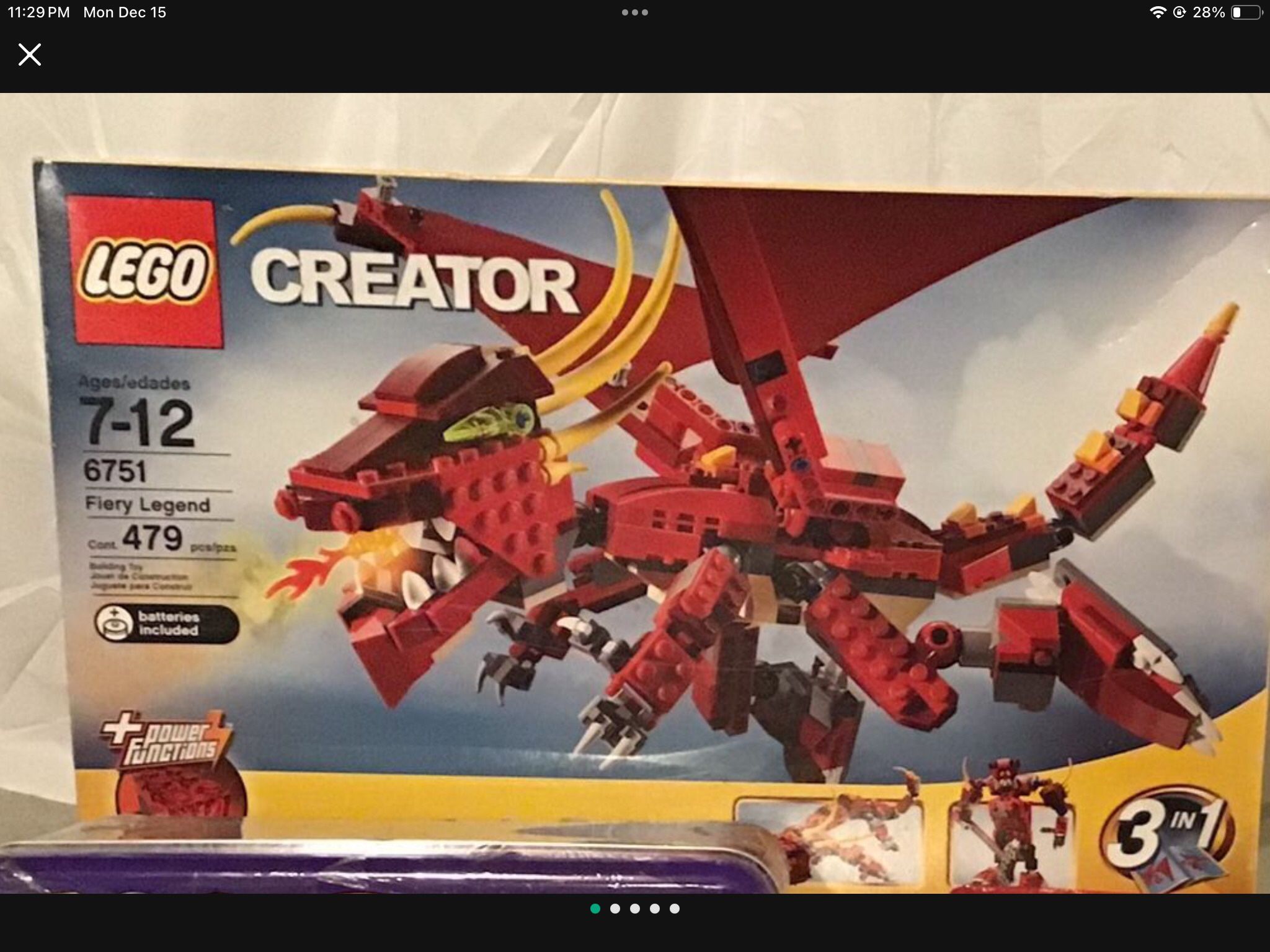 Lego Creator 3 In 1 Fiery Legend (6751)